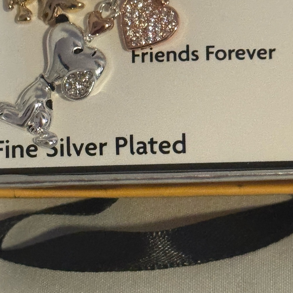 Peanuts Necklace silver plated  Snoopy Charms - Picture 2 of 4